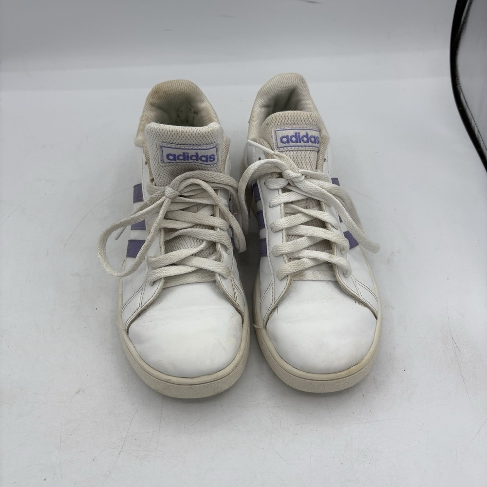 Adidas Shoes Girls Size 3 Youth Kids GX5775 Grand Court White Purple Sneakers - Picture 4 of 9